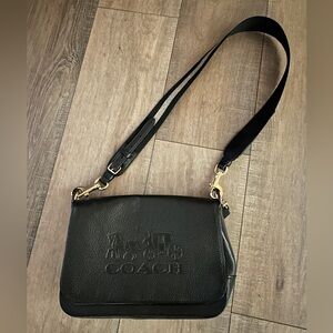 Coach Black Embossed Leather Crossbody Bag